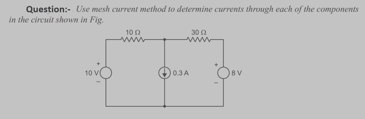 Solved Question:- Use Mesh Current Method To Determine | Chegg.com