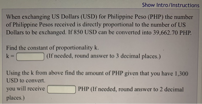 US Dollar To Philippine Peso in PHP 