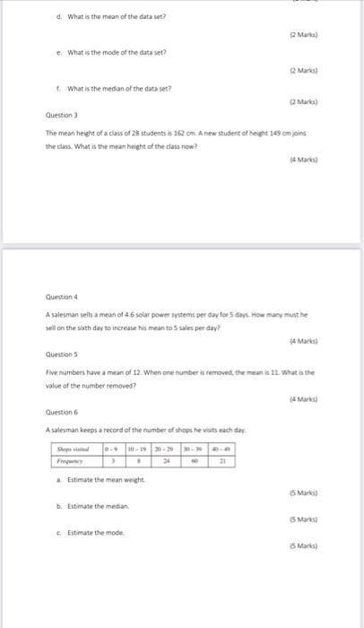 Solved Question 1 The table shows the monthly salaries for | Chegg.com