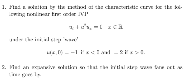 Solved Find a solution by the method of the characteristic | Chegg.com