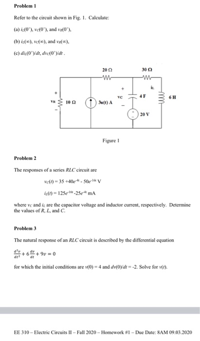 Solved Problem 1 Refer to the circuit shown in Fig. 1. | Chegg.com
