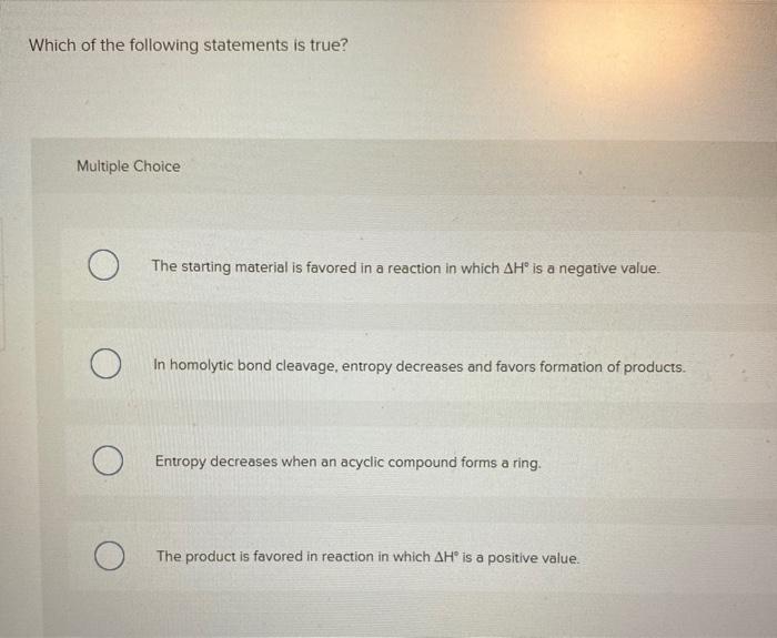 Solved Which of the following statements is true?Multiple