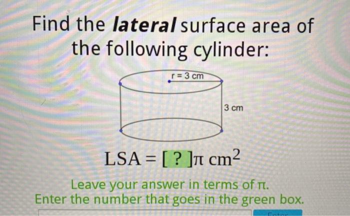 Solved Find the lateral surface area of the following | Chegg.com