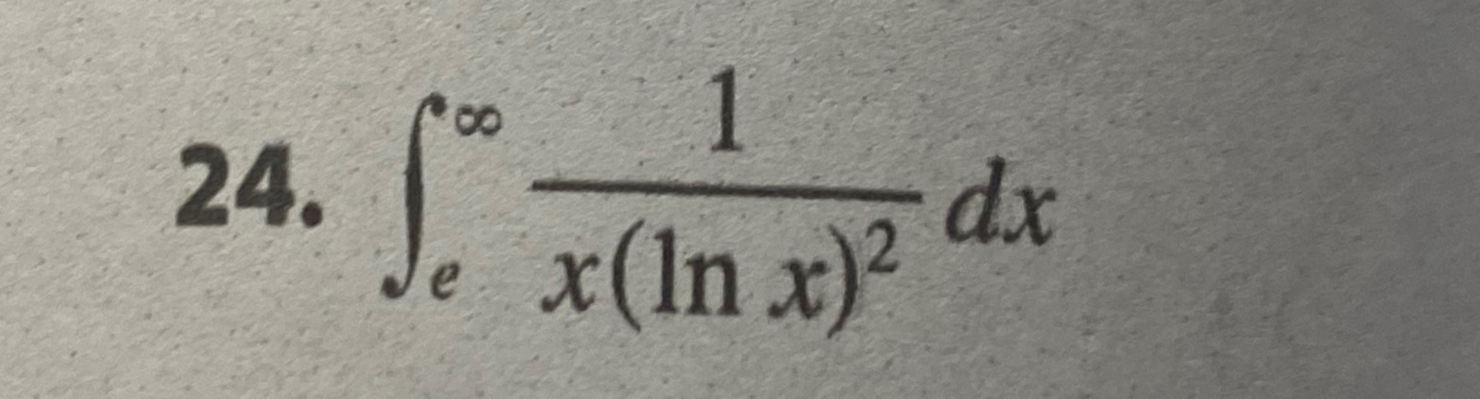 Solved ∫e∞1x(lnx)2dxDetermine whether integral is convergent | Chegg.com