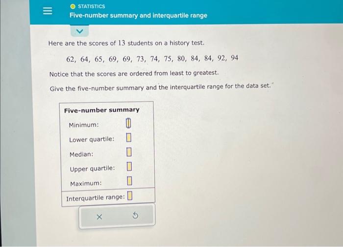 Solved Here are the scores of 13 students on a history test. | Chegg.com