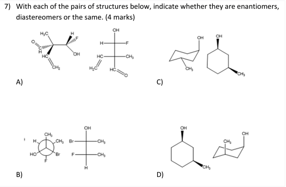 Solved With Each Of The Pairs Of Structures Below, Indicate | Chegg.com