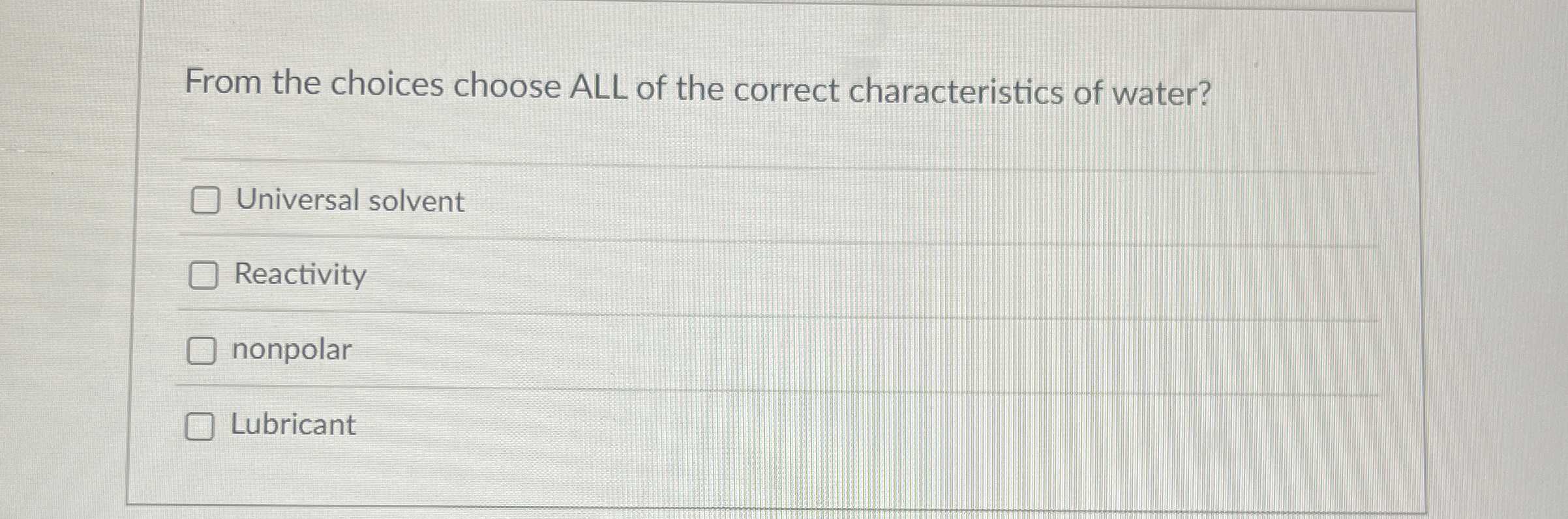 Solved From the choices choose ALL of the correct | Chegg.com