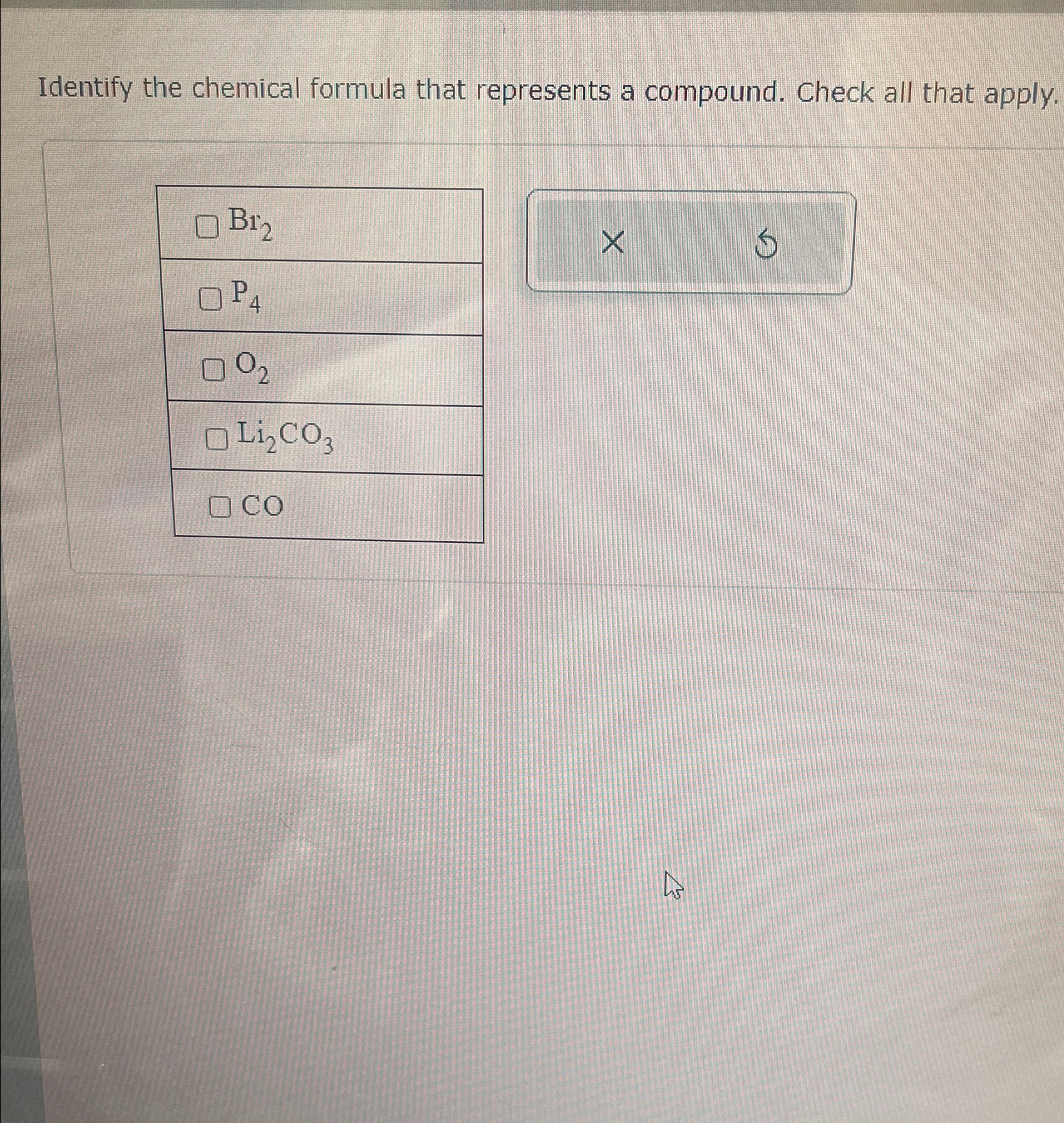 Solved Identify the chemical formula that represents a | Chegg.com