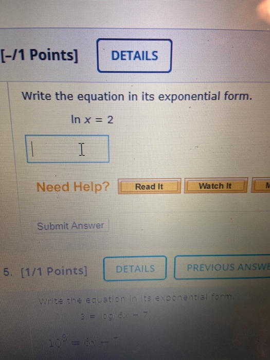 Solved (-/1 Points] DETAILS Write the equation in its | Chegg.com
