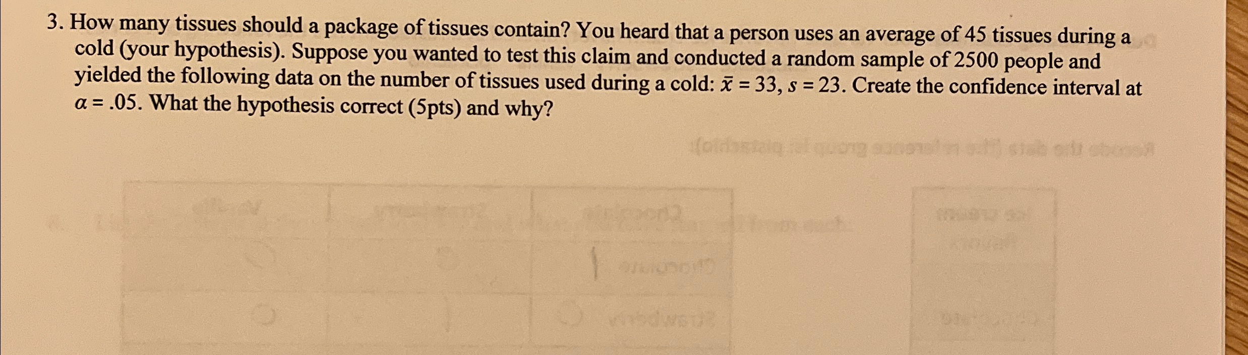 Solved How many tissues should a package of tissues contain?