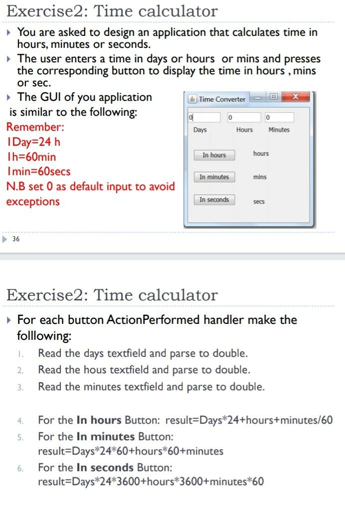 Hour min sec clearance calculator