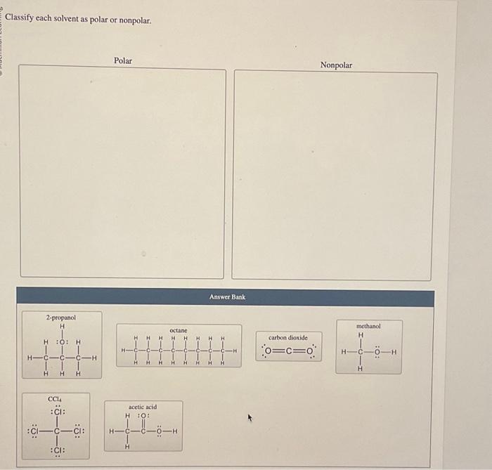 Solved Classify each solvent as polar or nonpolar. | Chegg.com