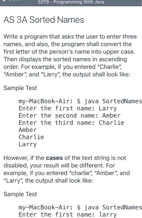 Solved 5279 - Programming With Java AS 3A Sorted Names Write | Chegg.com