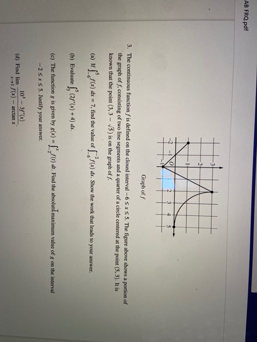 Solved Ab Frq Pdf 1 2 3 4 5 Graph Off 3 The Continuous