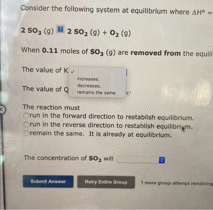 Solved Consider The Following System At Equilibrium Where | Chegg.com