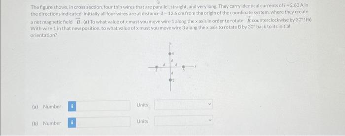 Solved The figure shows, in cross section, four thin wires | Chegg.com