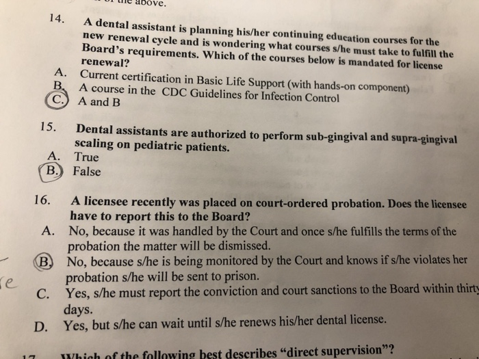 Solved u ule above. 14. A dental assistant is planning