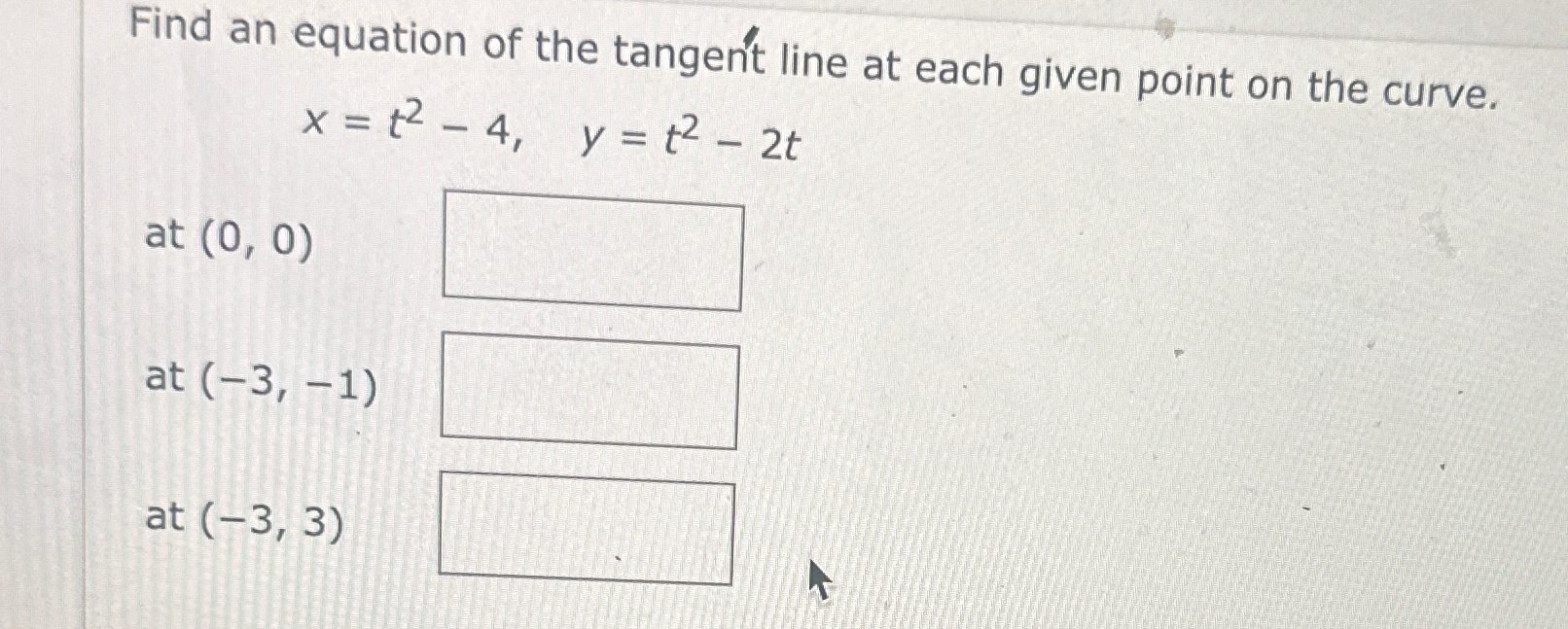 Solved Find an equation of the tangen't line at each given | Chegg.com