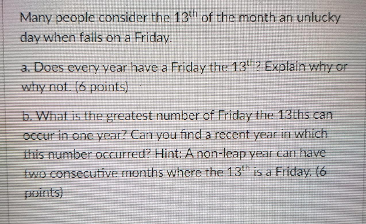 Friday the 13th: We explain why once or twice a year we have an unlucky day