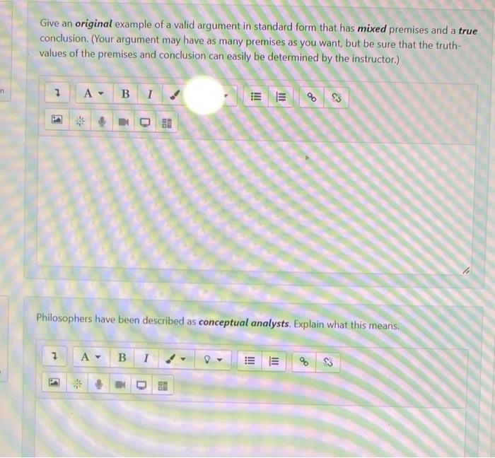 Give an original example of a valid argument in | Chegg.com