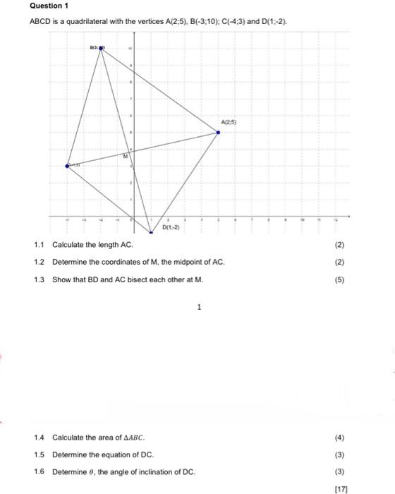 Solved ABCD is a quadrilateral with the vertices | Chegg.com