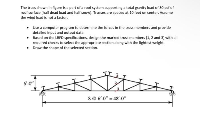 The truss shown in figure is a part of a roof system | Chegg.com