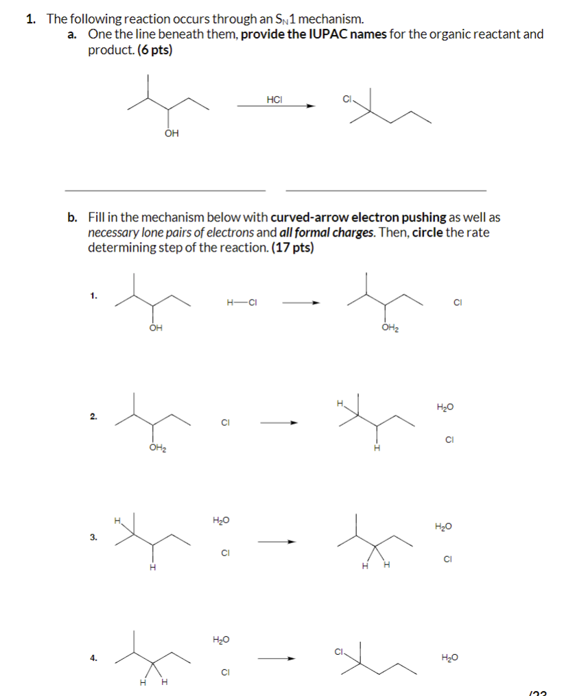 Solved 1. The Following Reaction Occurs Through An SN1 | Chegg.com