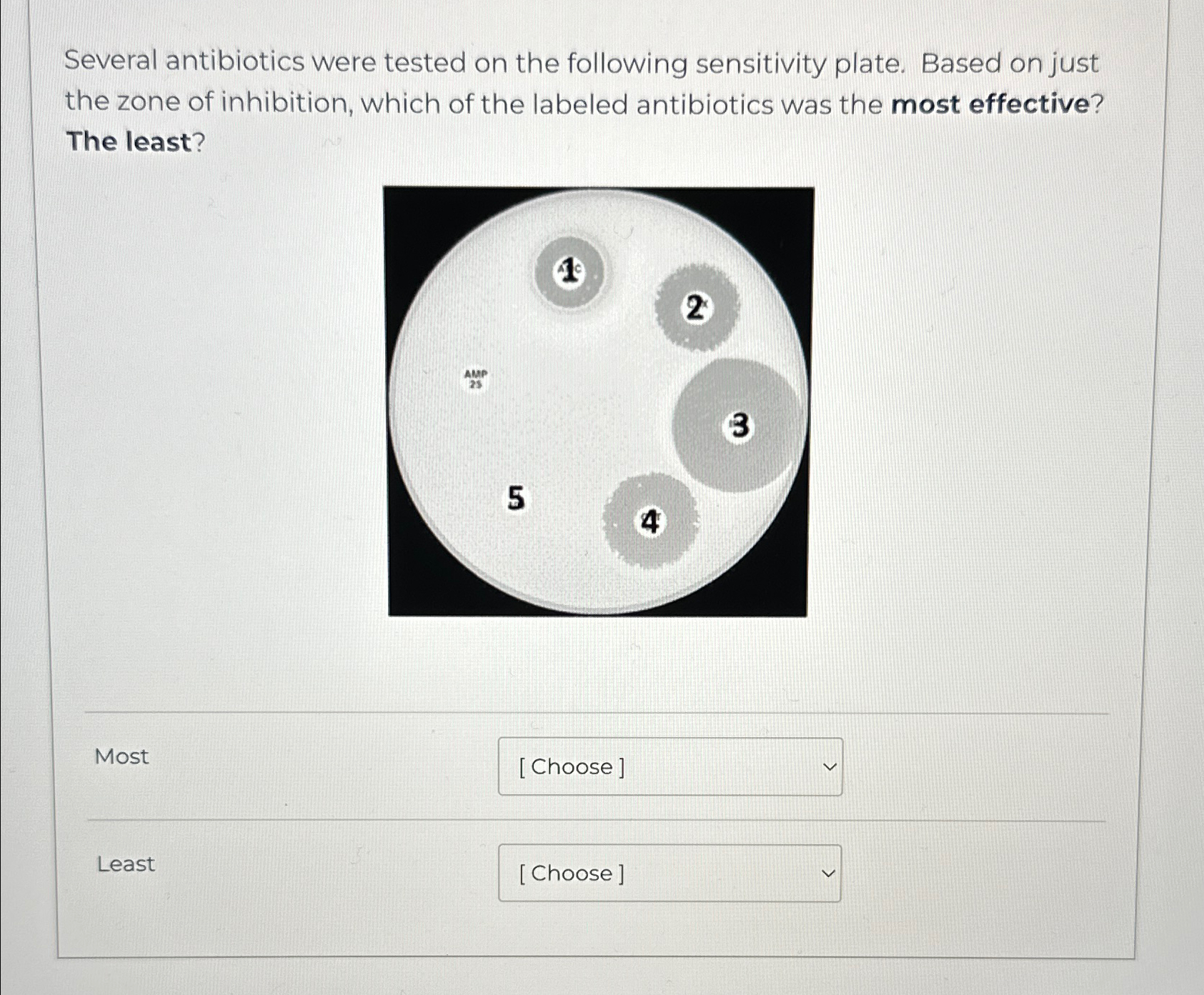 Solved Several antibiotics were tested on the following | Chegg.com