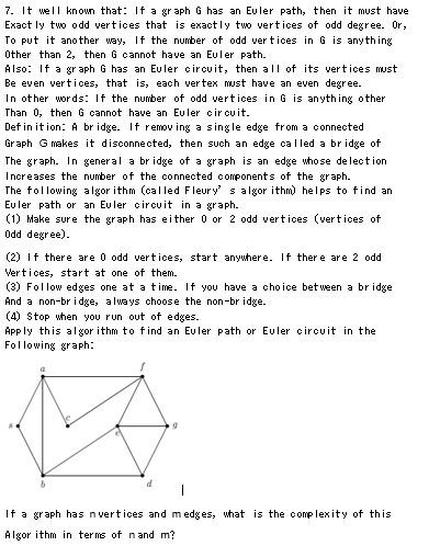 Solved It well known that: If a graph g has an Euler path, | Chegg.com