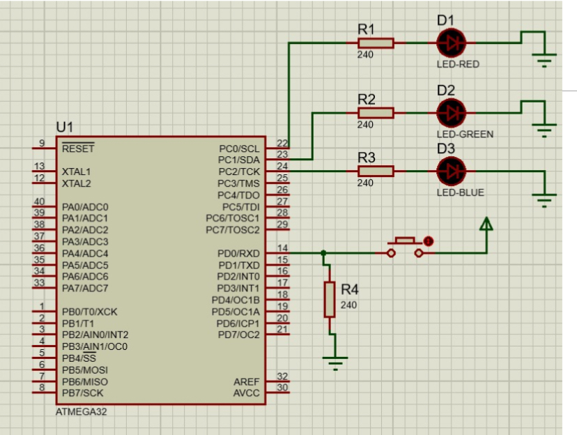 Solved write a c code for an atmega 32 ﻿on atmelstudio for | Chegg.com