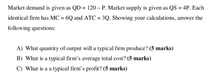 Solved Market Demand Is Given As Qd 1 P Market Sup Chegg Com