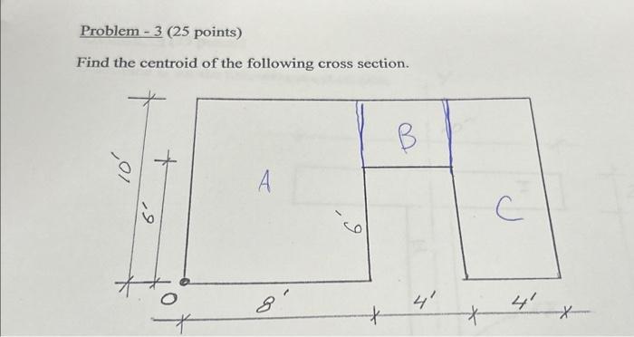 Solved Find The Centroid Of The Following Cross Section. | Chegg.com