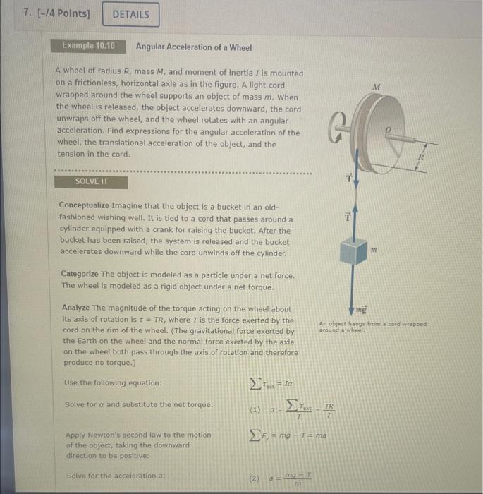 Angular Acceleration of a Wheel A wheel of radius R, | Chegg.com
