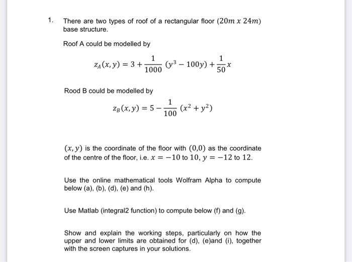 1. There are two types of roof of a rectangular floor | Chegg.com