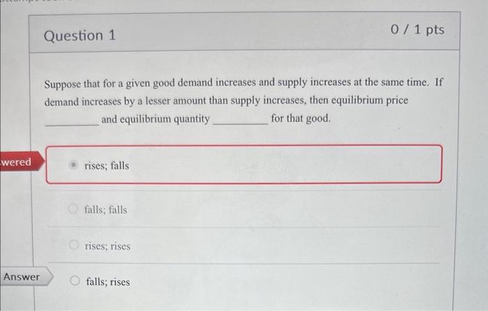 Solved Suppose that for a given good demand increases and | Chegg.com