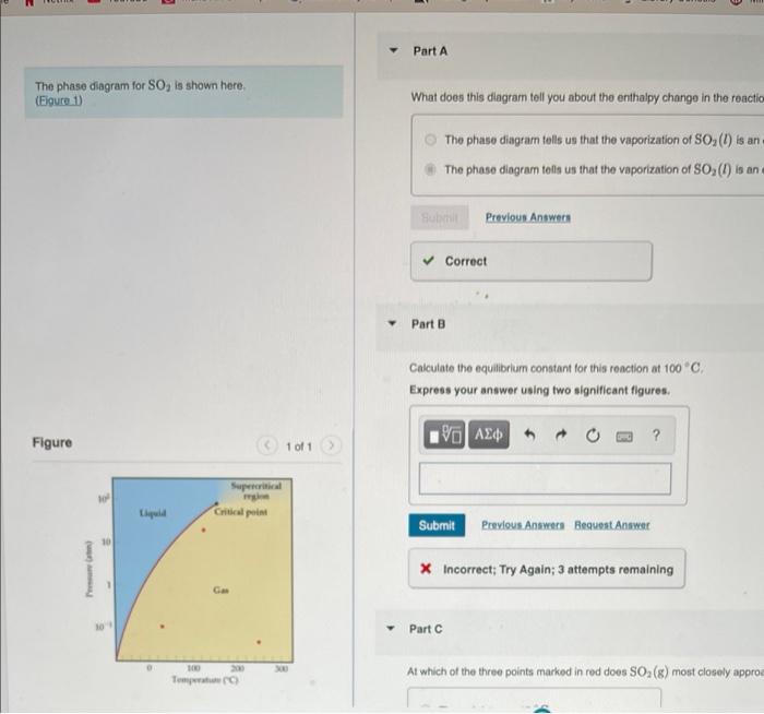 Part A The phase diagram for SO, is shown here. | Chegg.com