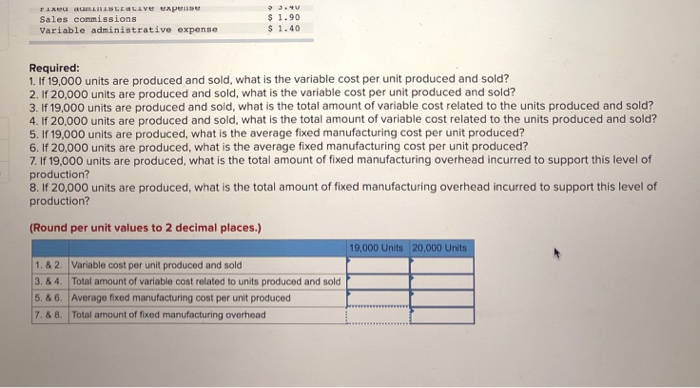 Solved Exercise 1 9 Fixed Variable And Mixed Costs Lo1 4 0837