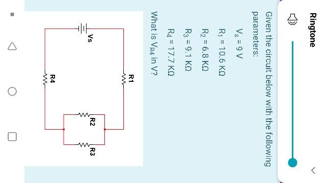 Solved Ringtone Given The Circuit Below With The Following Chegg Com