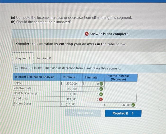 Solved QS 23-14 (Algo) Segment Elimination LO P4 A Segment | Chegg.com