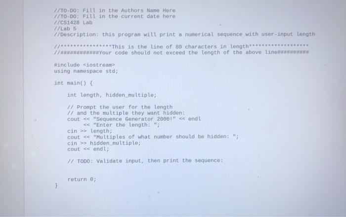 Solved 1/TO-DO: Fill in the Authors Name Here //TO-DO: Fill | Chegg.com