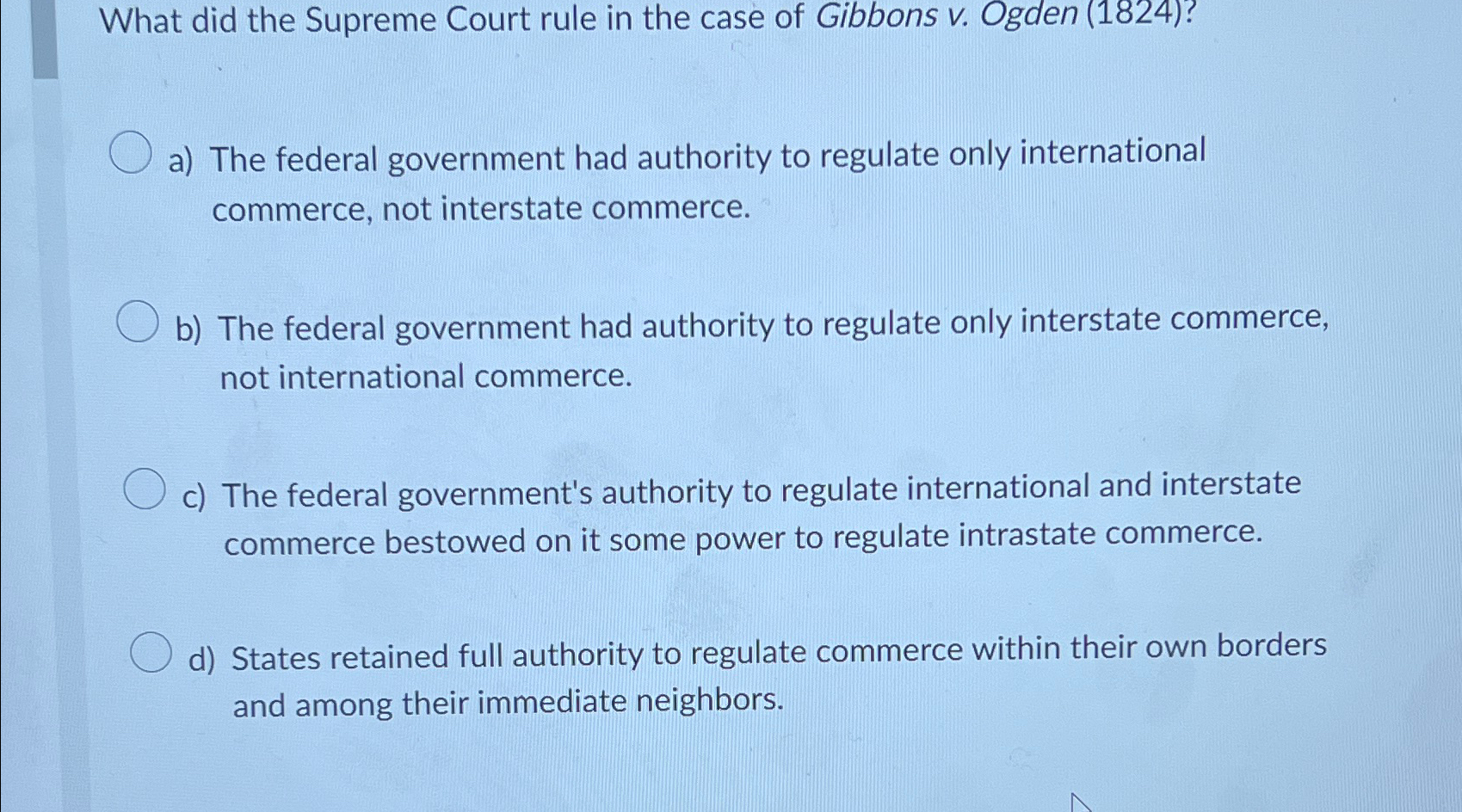 Gibbons v ogden clearance ruling