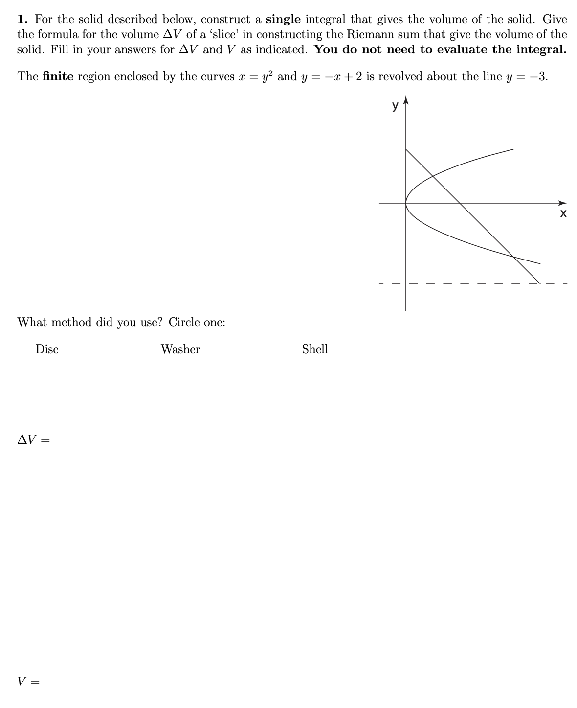 Solved For the solid described below, construct a single | Chegg.com