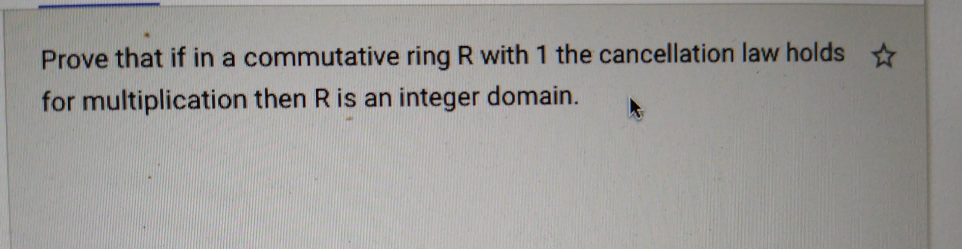 Solved Prove That If In A Commutative Ring R With 1 The | Chegg.com