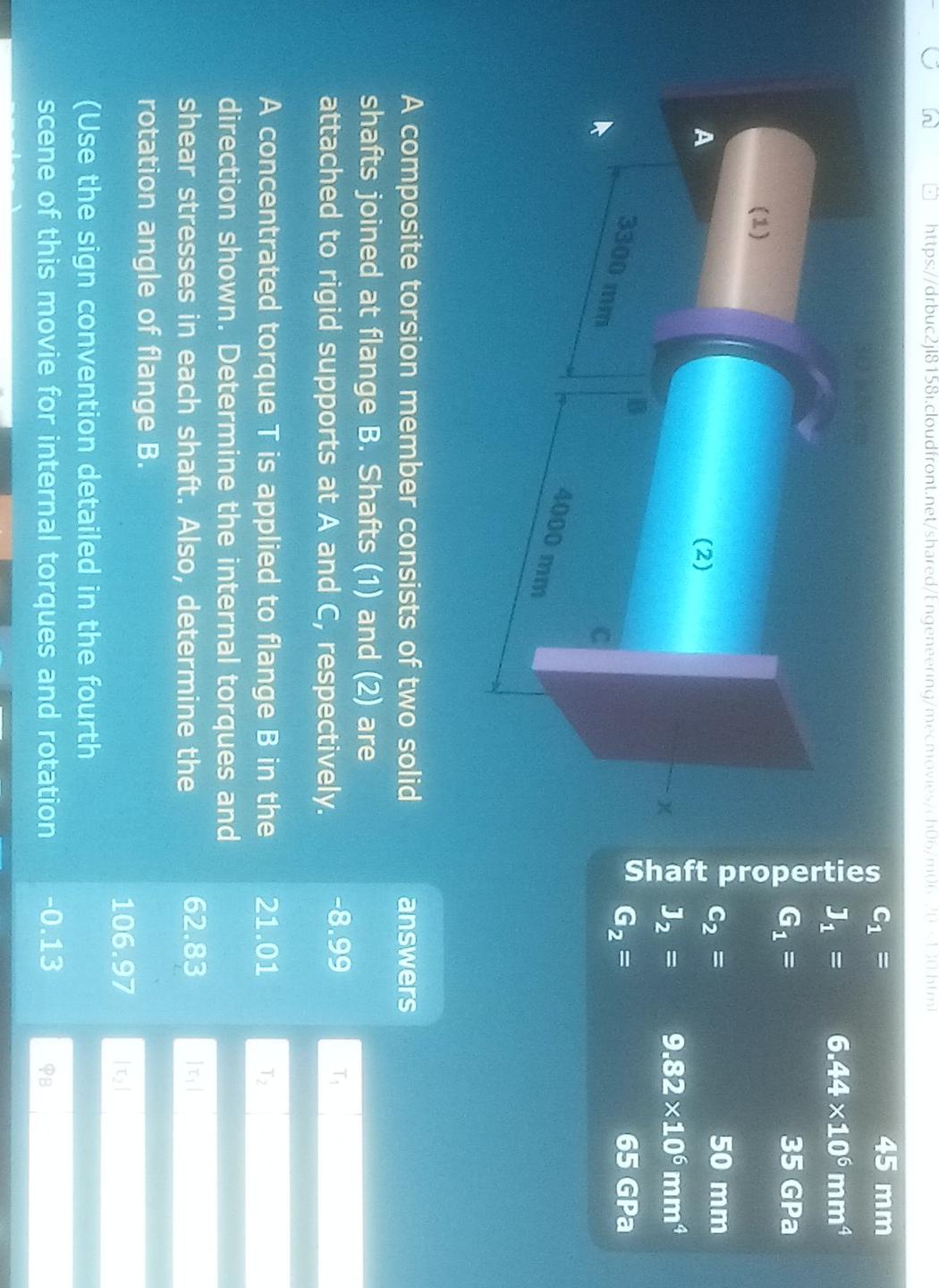 A Composite Torsion Member Consists Of Two Solid | Chegg.com