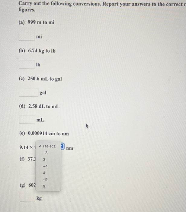 Solved Carry out the following conversions. Report your | Chegg.com