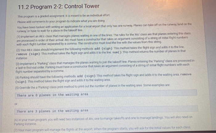 assignment 2 control tower java