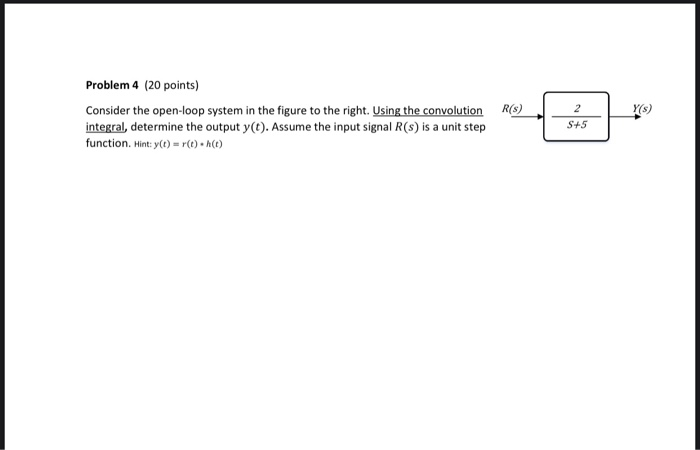 Solved Problem 4 (20 Points) Consider The Open-loop System | Chegg.com