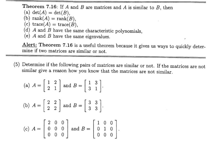 Solved Theorem 7.16: If A And B Are Matrices And A Is | Chegg.com