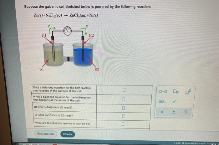 Solved Suppose the galvanic cell sketched below is powered | Chegg.com