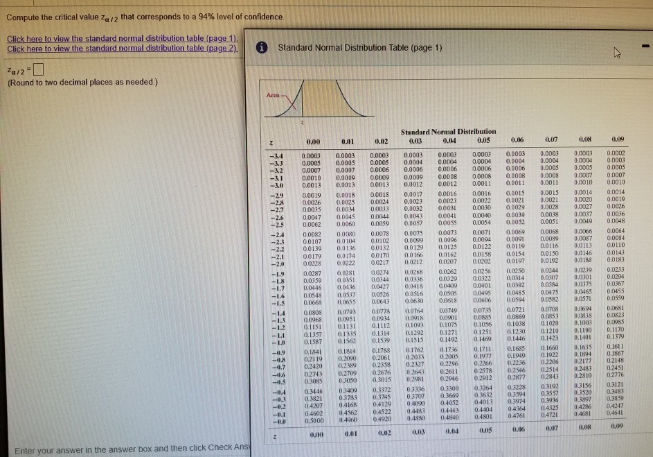 Solved Compute the critical value a/2 that corresponds to a 